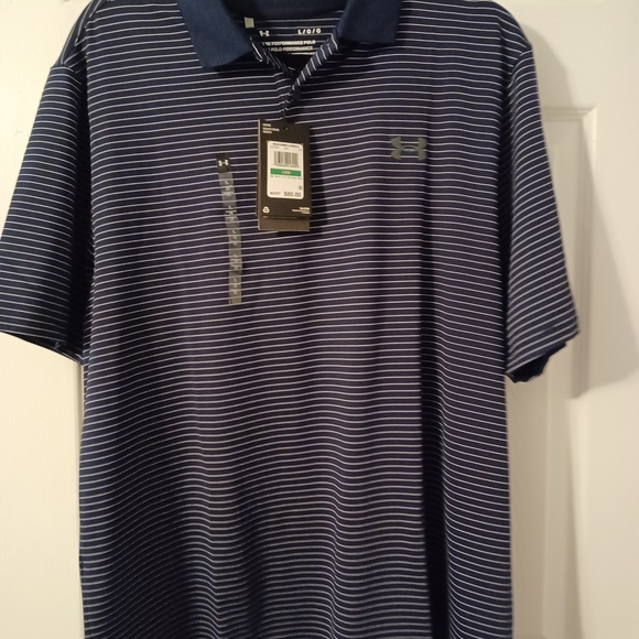 Under Armour Other - Under Armour Men's Navy Striped Polo Shirt Size Large